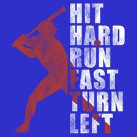 Hit Hard Run Fast Turn Left Funny Baseball Player Cute Gift Poster