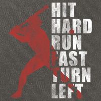 Hit Hard Run Fast Turn Left Funny Baseball Player Cute Gift Cotton Canvas Backpack