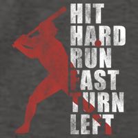 Hit Hard Run Fast Turn Left Funny Baseball Player Cute Gift Vector Backpack