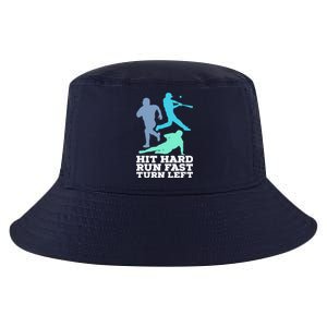 Hit Hard Run Fast Turn Left Baseball Cool Comfort Performance Bucket Hat