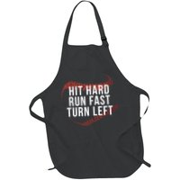 Hit Hard Run Fast Turn Left Funny Baseball Apron