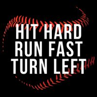 Hit Hard Run Fast Turn Left Funny Baseball 16 in Basic Backpack