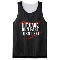 Hit Hard Run Fast Turn Left Funny Baseball Mesh Reversible Basketball Jersey Tank