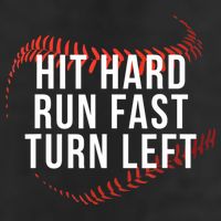 Hit Hard Run Fast Turn Left Funny Baseball 25L Jumbo Tote