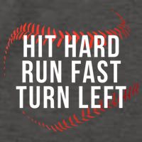 Hit Hard Run Fast Turn Left Funny Baseball Vector Backpack