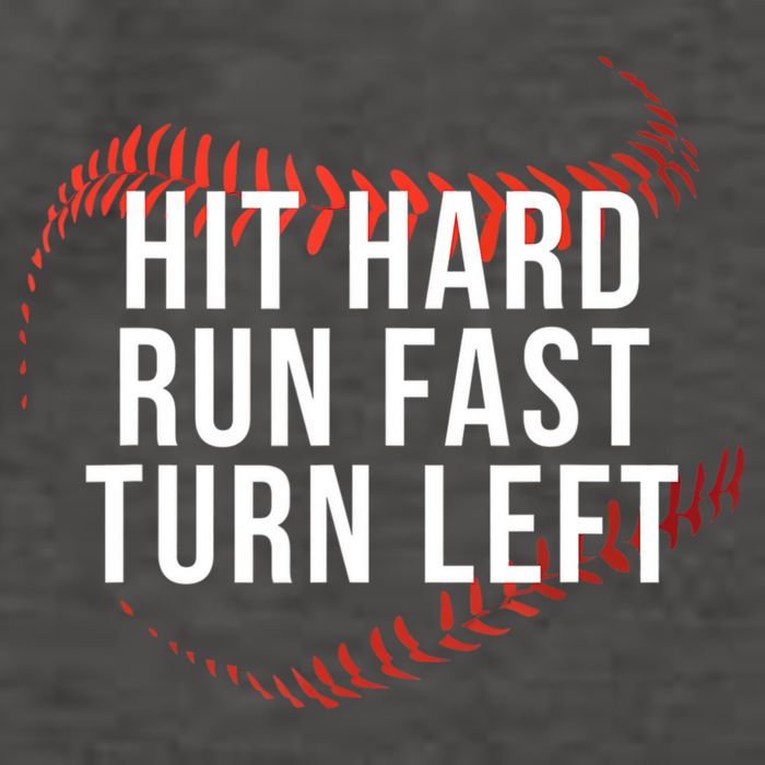 Hit Hard Run Fast Turn Left Funny Baseball Vector Backpack