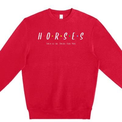 Horses Horseback Riding Equestrians Premium Crewneck Sweatshirt