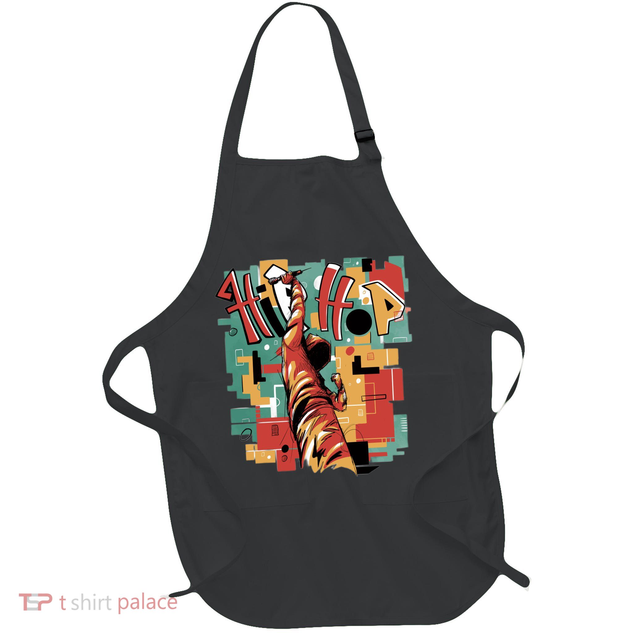 Hip Hop Retro Music Full-Length Apron With Pockets