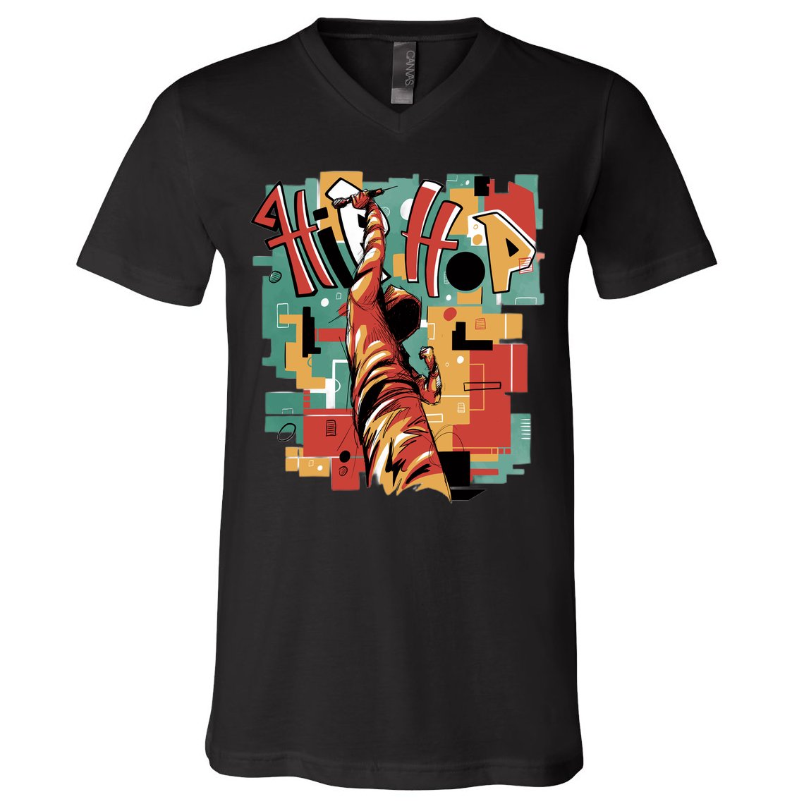 Hip Hop Retro Music V-Neck T-Shirt