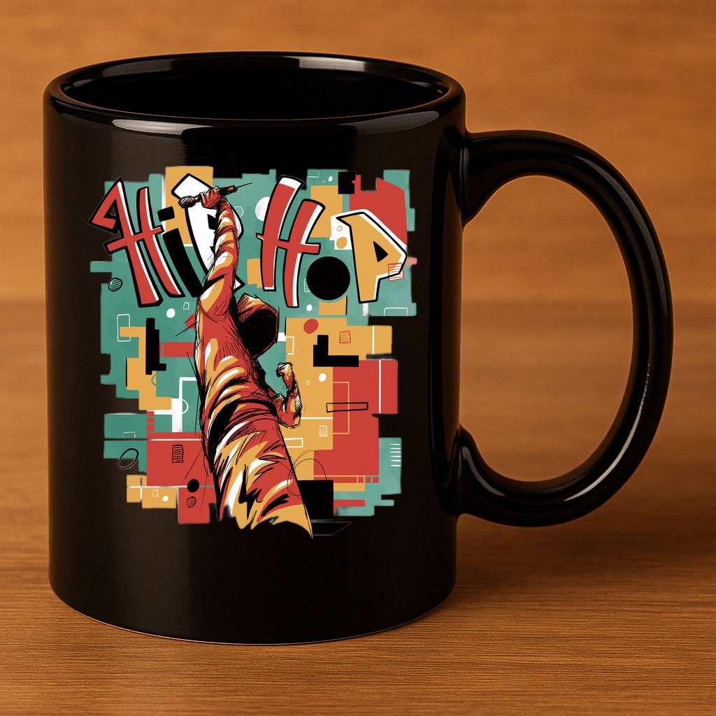 Hip Hop Retro Music 11oz C Handle Ceramic Mug