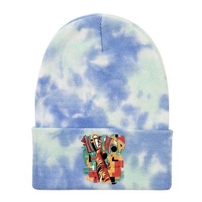 Hip Hop Retro Music Tie Dye 12in Knit Beanie