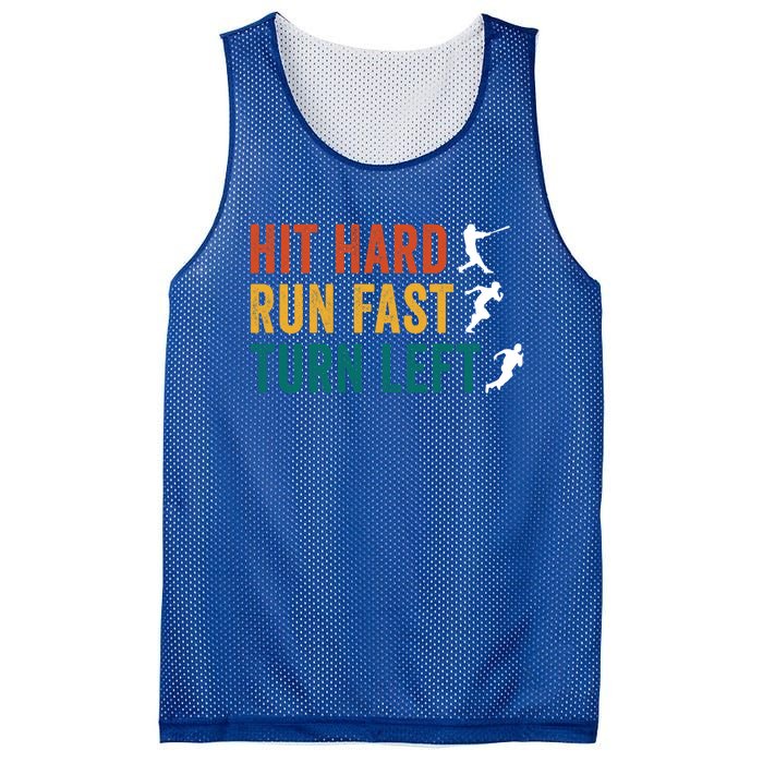 Hit Hard Run Fast Turn Left Funny Baseball Player And Fan Gift Mesh Reversible Basketball Jersey Tank