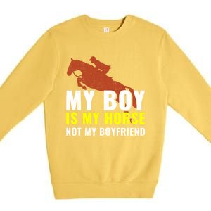 Horse Horseback Riding Gift Premium Crewneck Sweatshirt