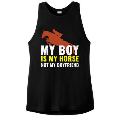 Horse Horseback Riding Gift Ladies PosiCharge Tri-Blend Wicking Tank