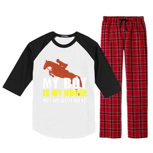 Horse Horseback Riding Gift Raglan Sleeve Pajama Set