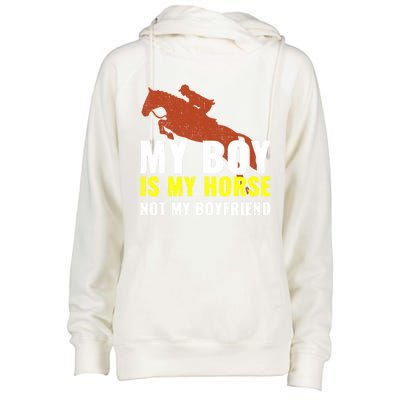 Horse Horseback Riding Gift Womens Funnel Neck Pullover Hood