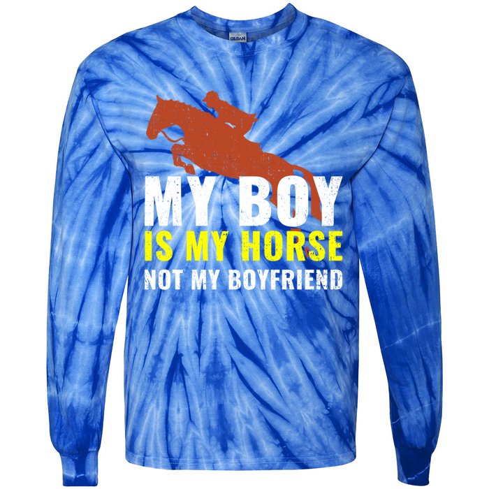 Horse Horseback Riding Gift Tie-Dye Long Sleeve Shirt