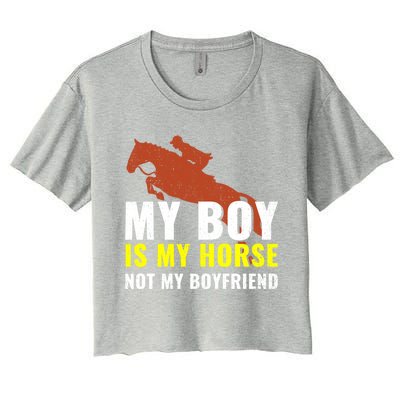 Horse Horseback Riding Gift Women's Crop Top Tee