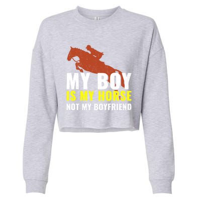 Horse Horseback Riding Gift Cropped Pullover Crew