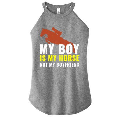 Horse Horseback Riding Gift Women's Perfect Tri Rocker Tank