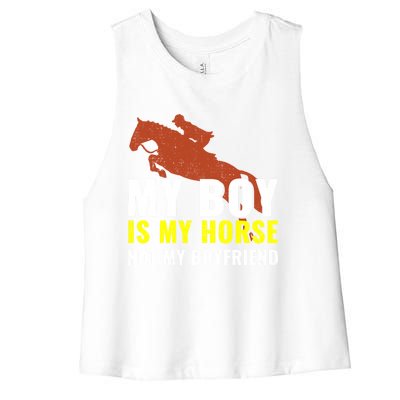 Horse Horseback Riding Gift Women's Racerback Cropped Tank