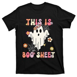 Happy Halloween Retro Groovy Spooky This Is Boo Sheet T-Shirt