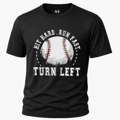 Hit Hard Run Fast Turn Left Baseball Player Performance Shirt