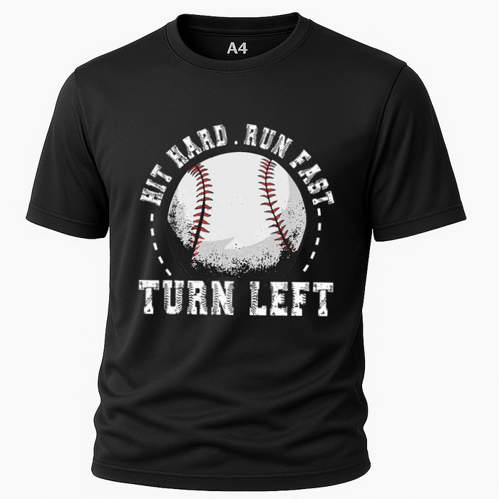 Hit Hard Run Fast Turn Left Baseball Player Performance Shirt