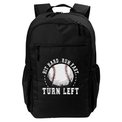 Hit Hard Run Fast Turn Left Baseball Player Backpack