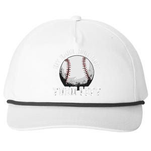 Hit Hard Run Fast Turn Left Baseball Player Snapback Five-Panel Rope Hat