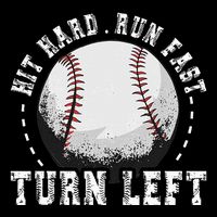 Hit Hard Run Fast Turn Left Baseball Player 16 in Basic Backpack