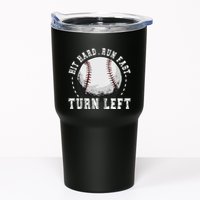 Hit Hard Run Fast Turn Left Baseball Player Tumbler