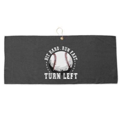 Hit Hard Run Fast Turn Left Baseball Player Large Microfiber Waffle Golf Towel