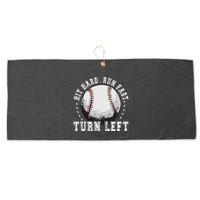 Hit Hard Run Fast Turn Left Baseball Player Large Microfiber Waffle Golf Towel