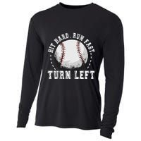 Hit Hard Run Fast Turn Left Baseball Player Cooling Performance Long Sleeve Crew
