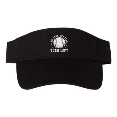 Hit Hard Run Fast Turn Left Baseball Player Visor