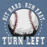 Hit Hard Run Fast Turn Left Baseball Player Garment-Dyed Sweatshirt