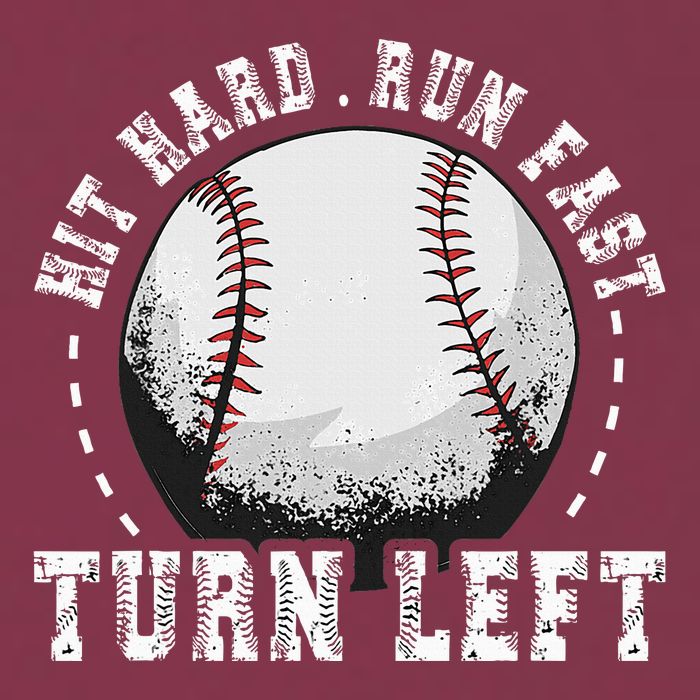Hit Hard Run Fast Turn Left Baseball Player 16oz Travel Tumbler