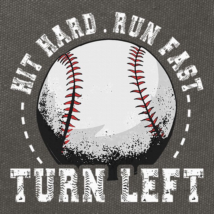 Hit Hard Run Fast Turn Left Baseball Player Cotton Canvas Backpack