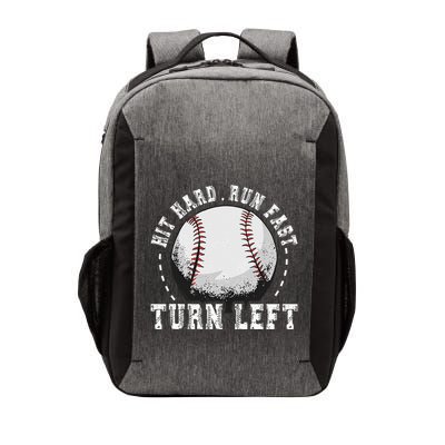 Hit Hard Run Fast Turn Left Baseball Player Vector Backpack