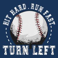 Hit Hard Run Fast Turn Left Baseball Player Infant Baby Jersey Bodysuit