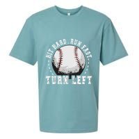 Hit Hard Run Fast Turn Left Baseball Player Sueded Cloud Jersey T-Shirt