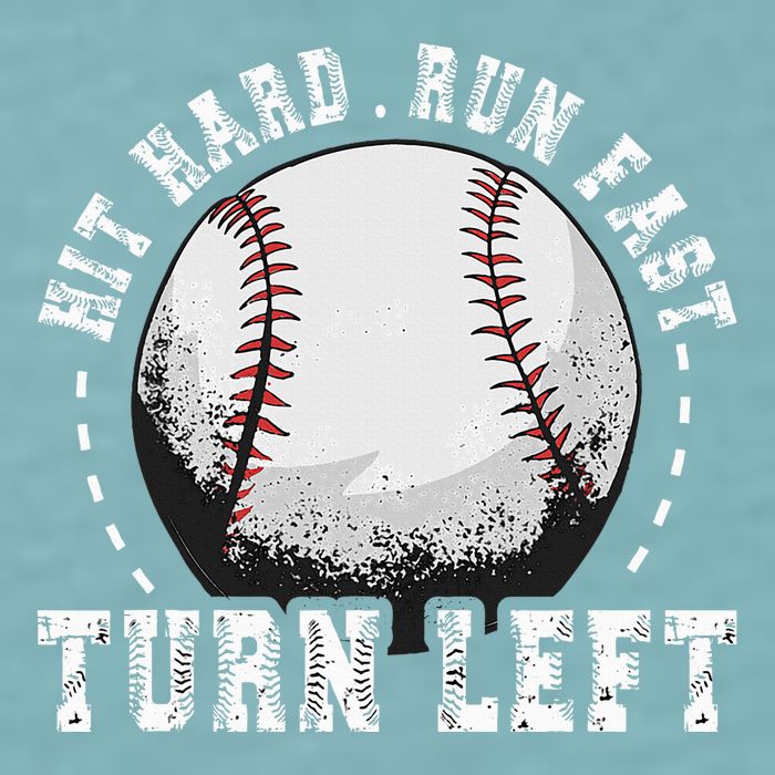 Hit Hard Run Fast Turn Left Baseball Player Sueded Cloud Jersey T-Shirt