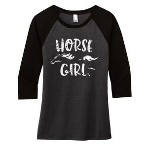 Horse Horseback Riding Equestrian Lover Gifts Women's Tri-Blend 3/4-Sleeve Raglan Shirt