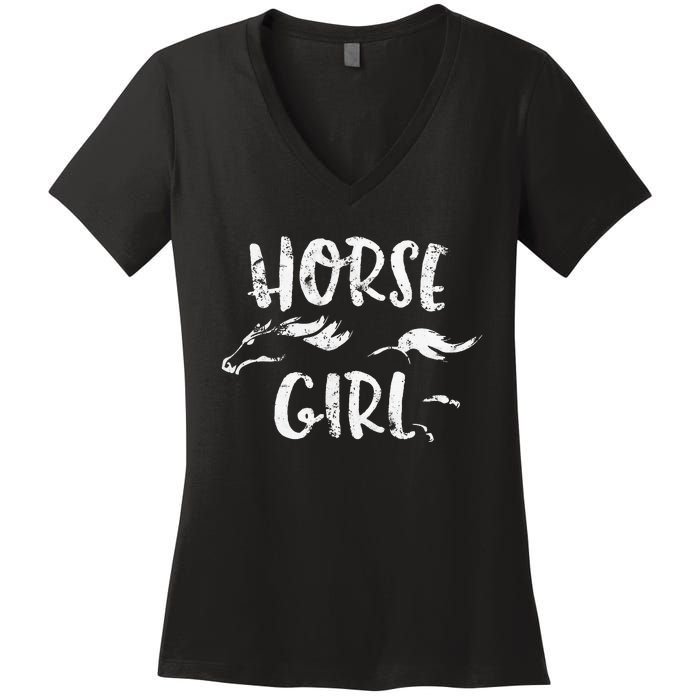 Horse Horseback Riding Equestrian Lover Gifts Women's V-Neck T-Shirt