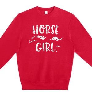 Horse Horseback Riding Equestrian Lover Gifts Premium Crewneck Sweatshirt