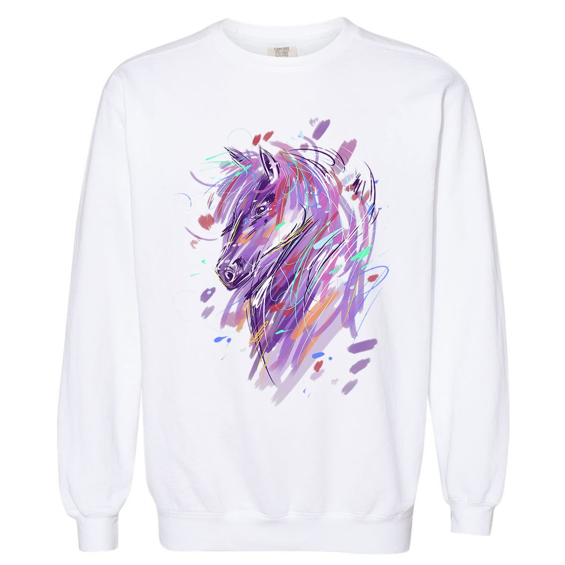 Horse  Horseback Riding Horse Lover Garment-Dyed Sweatshirt