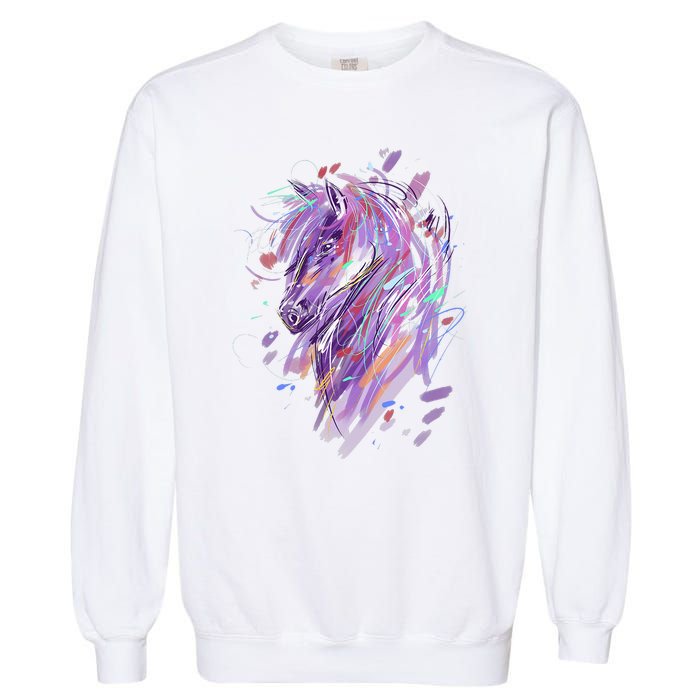 Horse  Horseback Riding Horse Lover Garment-Dyed Sweatshirt