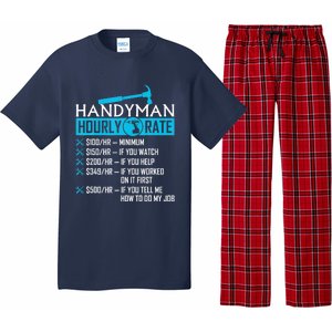 Handyman Hourly Rate Humor Carpenter Funny Handy Man Pajama Set