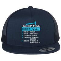 Handyman Hourly Rate Humor Carpenter Funny Handy Man Flat Bill Trucker Hat